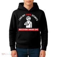 I Do My Own Stunts Funny Quotes Broken Bone Trip Accident Kids Hoodie thumb 4
