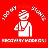 I Do My Own Stunts Funny Quotes Broken Bone Trip Accident Santa Hat thumb 1