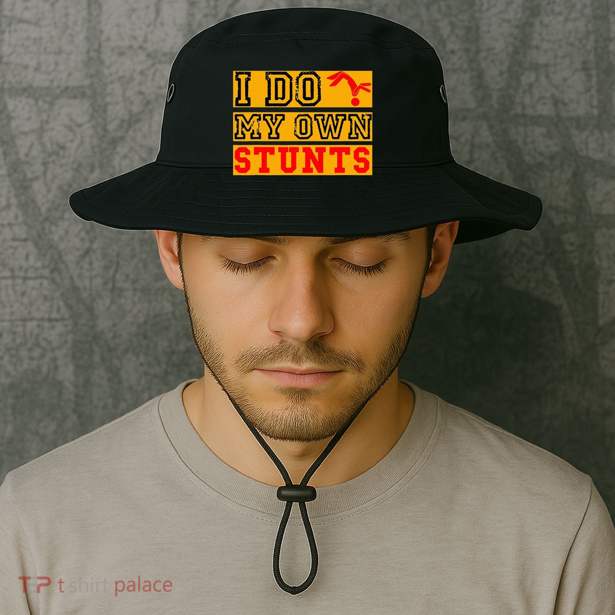 I Do My Own Stunts Funny Broken Bone Injury Get Well Bucket Hat