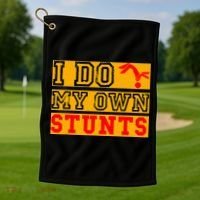 I Do My Own Stunts Funny Broken Bone Injury Get Well Golf Towel thumb 1