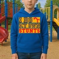 I Do My Own Stunts Funny Broken Bone Injury Get Well Kids Hoodie thumb 2