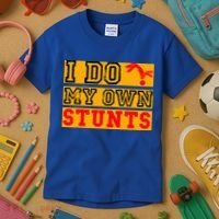 I Do My Own Stunts Funny Broken Bone Injury Get Well Kids T-Shirt thumb 3