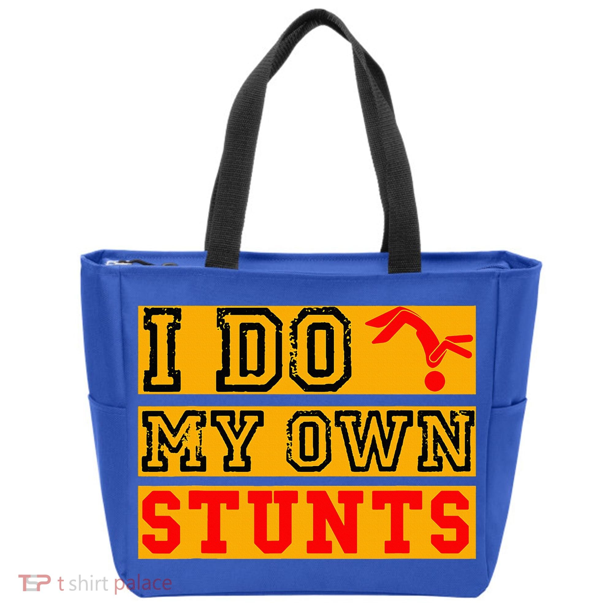 I Do My Own Stunts Funny Broken Bone Injury Get Well Tote Bag