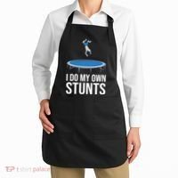 I do my own stunts funny trampoline gymnastic trampolinist gift Apron thumb 2