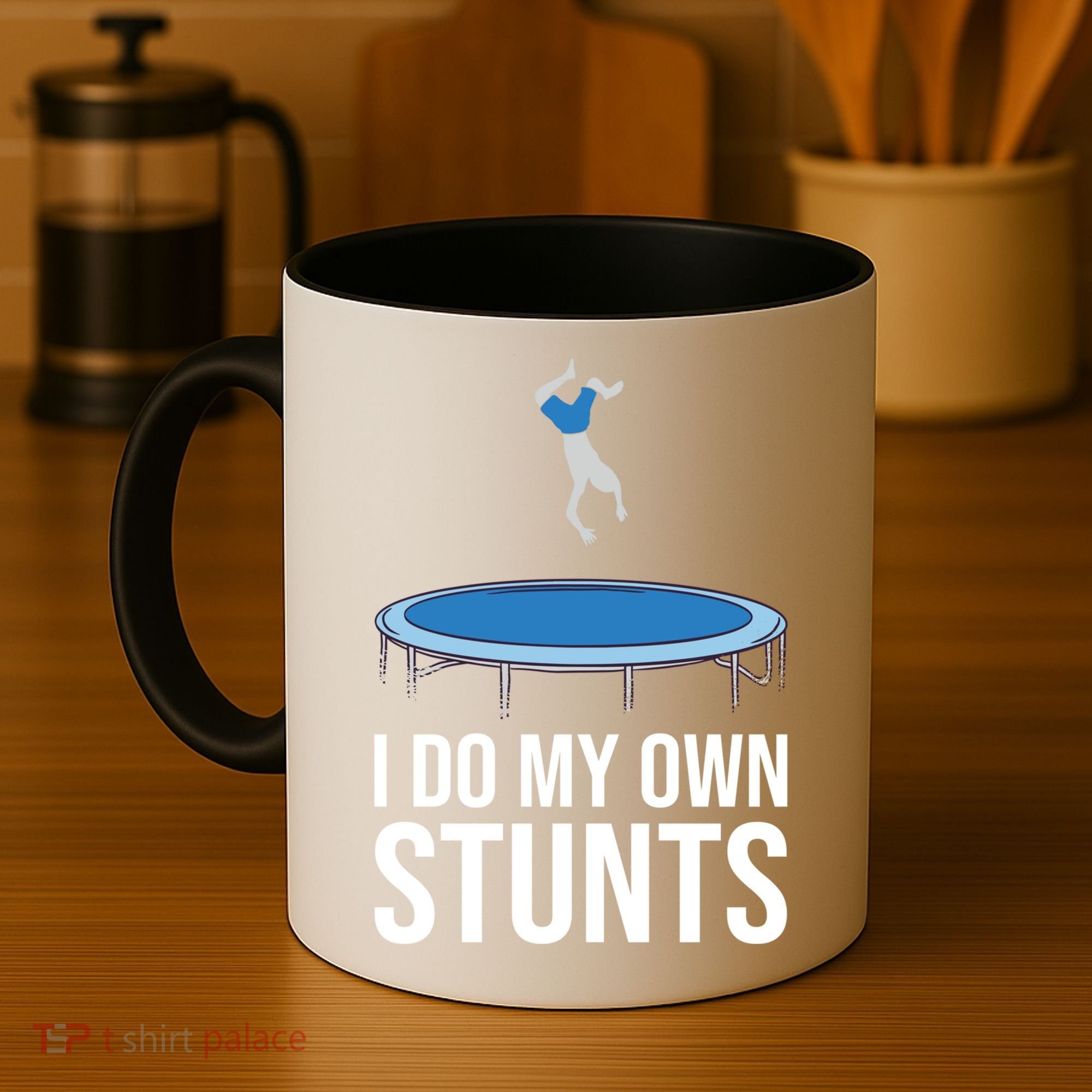 I do my own stunts funny trampoline gymnastic trampolinist gift Coffee Mug