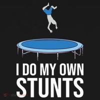 I do my own stunts funny trampoline gymnastic trampolinist gift Women's Hoodie thumb 2