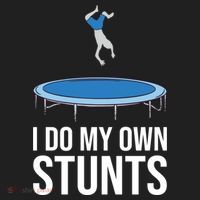 I do my own stunts funny trampoline gymnastic trampolinist gift Golf Towel thumb 3