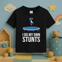 I do my own stunts funny trampoline gymnastic trampolinist gift Toddler T-Shirt thumb 3