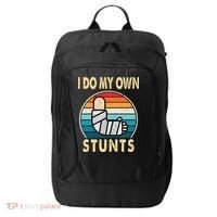 I Do My Own Stunts Broken Arm Injury Get Well Soon City Backpack thumb 0