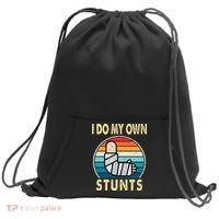 I Do My Own Stunts Broken Arm Injury Get Well Soon Sweatshirt Cinch Pack Bag thumb 0