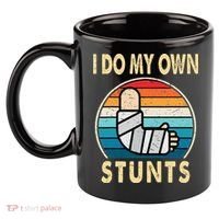 I Do My Own Stunts Broken Arm Injury Get Well Soon 11oz C Handle Ceramic Mug thumb 2