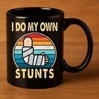 I Do My Own Stunts Broken Arm Injury Get Well Soon 11oz C Handle Ceramic Mug thumb 3