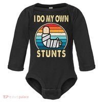 I Do My Own Stunts Broken Arm Injury Get Well Soon Baby Long Sleeve Bodysuit thumb 0