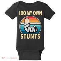 I Do My Own Stunts Broken Arm Injury Get Well Soon Baby Bodysuit thumb 0