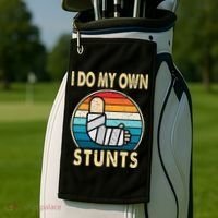 I Do My Own Stunts Broken Arm Injury Get Well Soon Golf Towel thumb 2