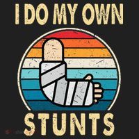 I Do My Own Stunts Broken Arm Injury Get Well Soon Golf Towel thumb 3