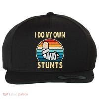 I Do My Own Stunts Broken Arm Injury Get Well Soon Wool Snapback Cap thumb 0