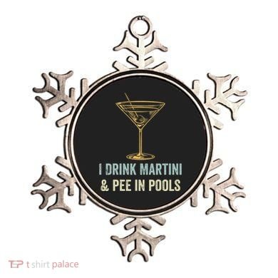 I Drink Martini and Pee In Pools Funny Pool Swimming Peeing Ornament