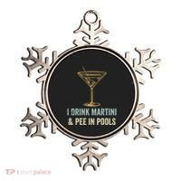 I Drink Martini and Pee In Pools Funny Pool Swimming Peeing Ornament thumb 0