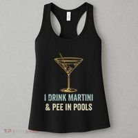I Drink Martini and Pee In Pools Funny Pool Swimming Peeing Women's Tank Top thumb 3