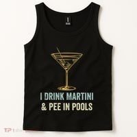 I Drink Martini and Pee In Pools Funny Pool Swimming Peeing Tank Top thumb 2