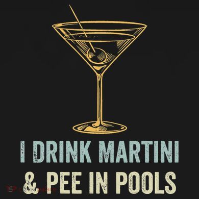 I Drink Martini and Pee In Pools Funny Pool Swimming Peeing Tank Top