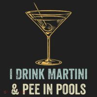 I Drink Martini and Pee In Pools Funny Pool Swimming Peeing Golf Towel thumb 3