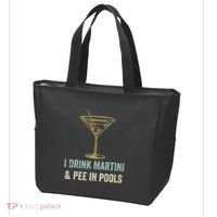I Drink Martini and Pee In Pools Funny Pool Swimming Peeing Tote Bag thumb 3