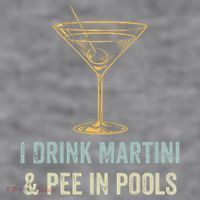 I Drink Martini and Pee In Pools Funny Pool Swimming Peeing Women's Racerback Cropped Tank thumb 2