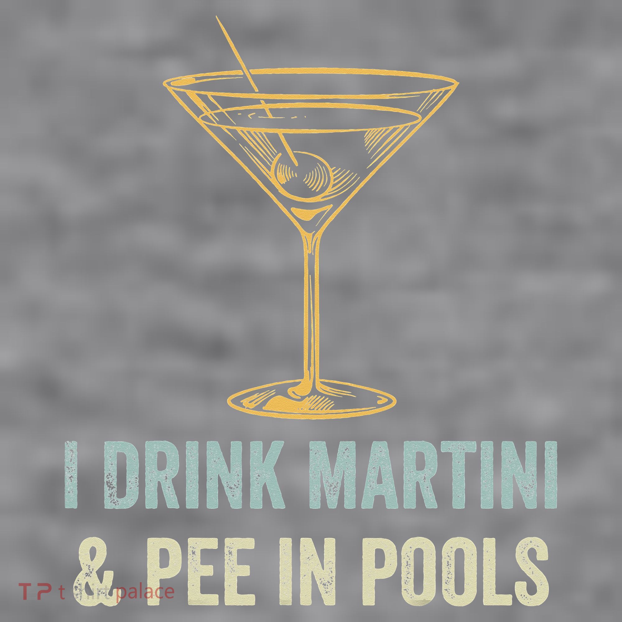 I Drink Martini and Pee In Pools Funny Pool Swimming Peeing Women's Racerback Cropped Tank
