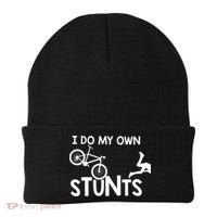 I Do My Own Stunts Funny Mountain Bike Biker Gift Beanie thumb 0