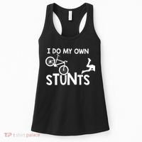I Do My Own Stunts Funny Mountain Bike Biker Gift Women's Tank Top thumb 0