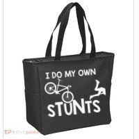 I Do My Own Stunts Funny Mountain Bike Biker Gift Tote Bag thumb 2