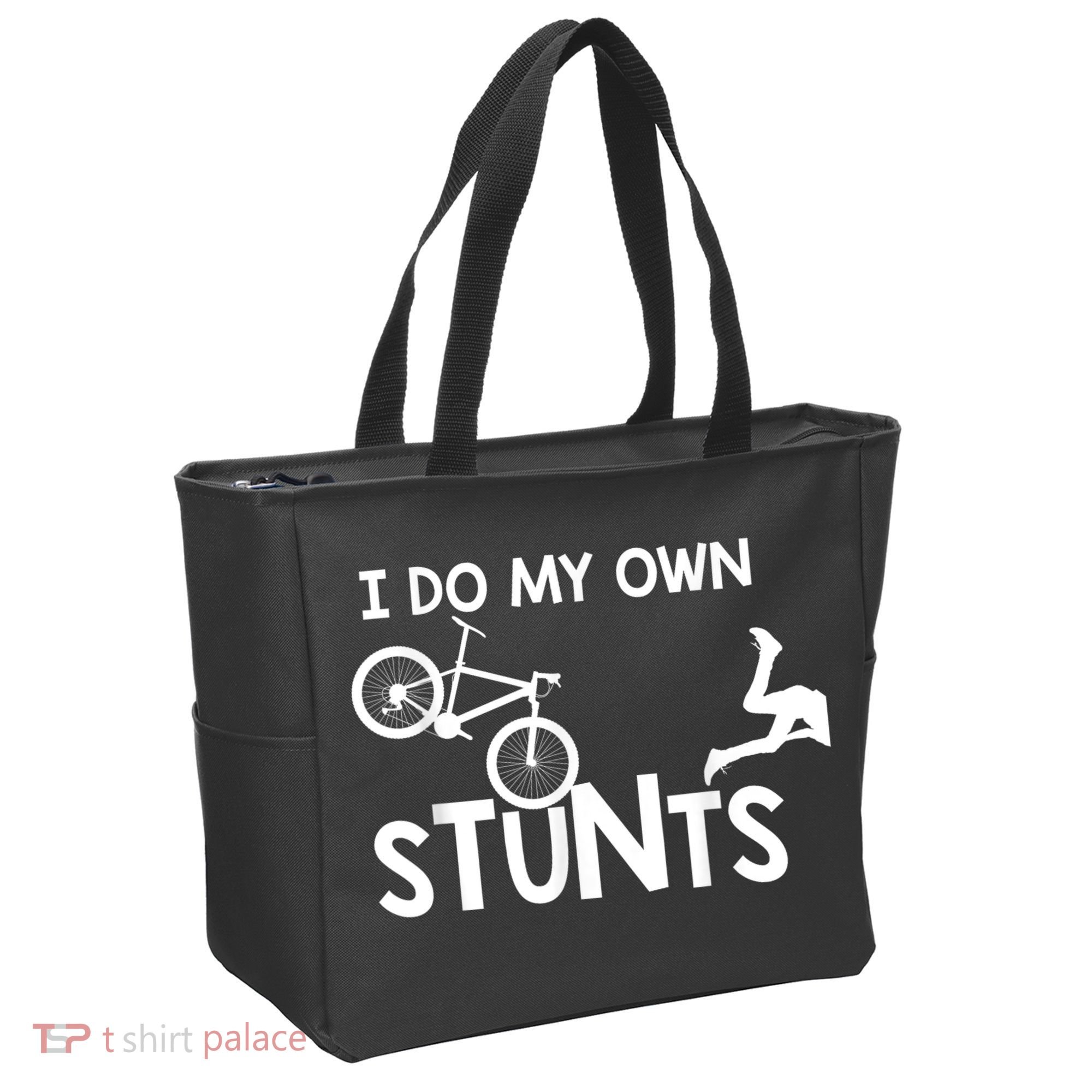 I Do My Own Stunts Funny Mountain Bike Biker Gift Tote Bag