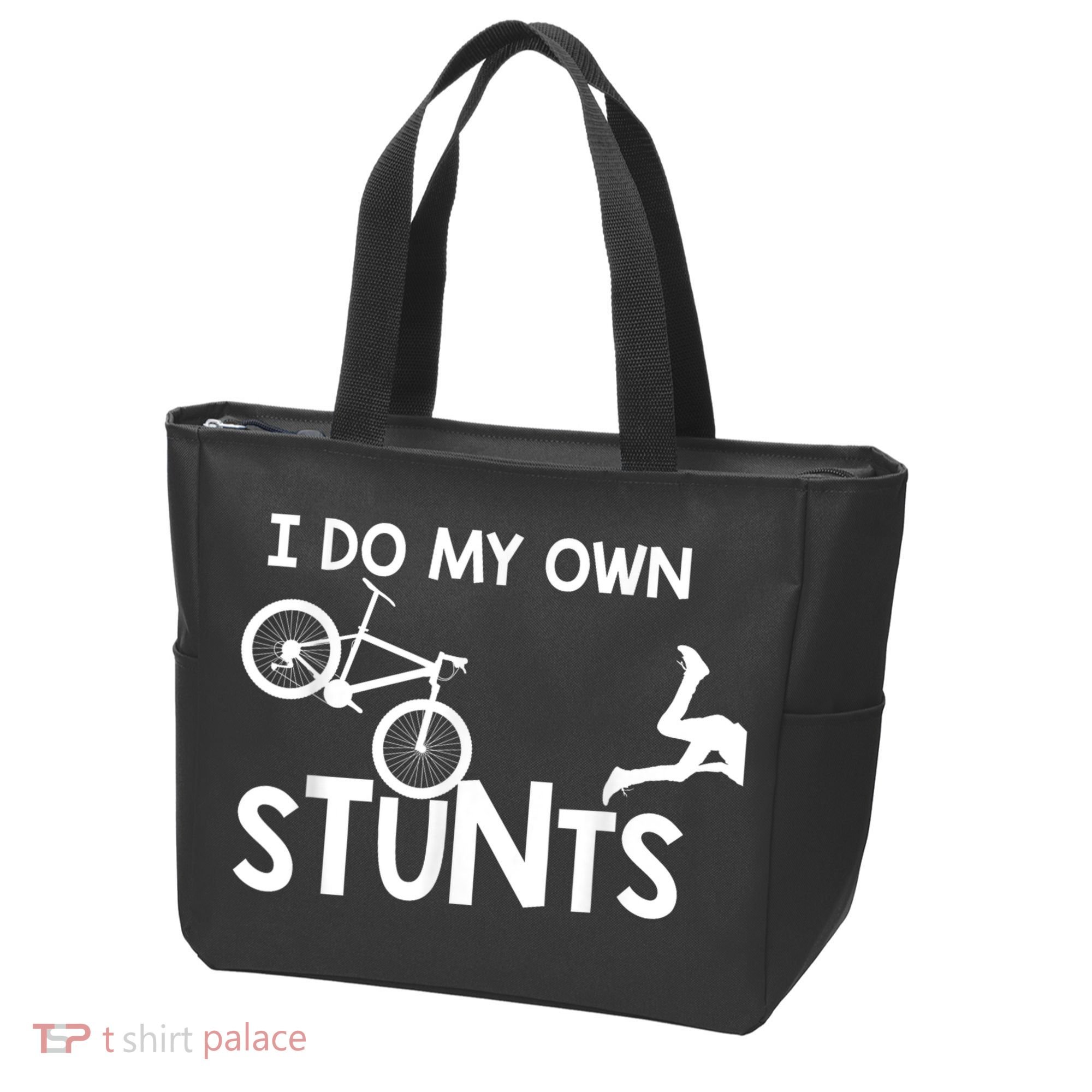 I Do My Own Stunts Funny Mountain Bike Biker Gift Tote Bag