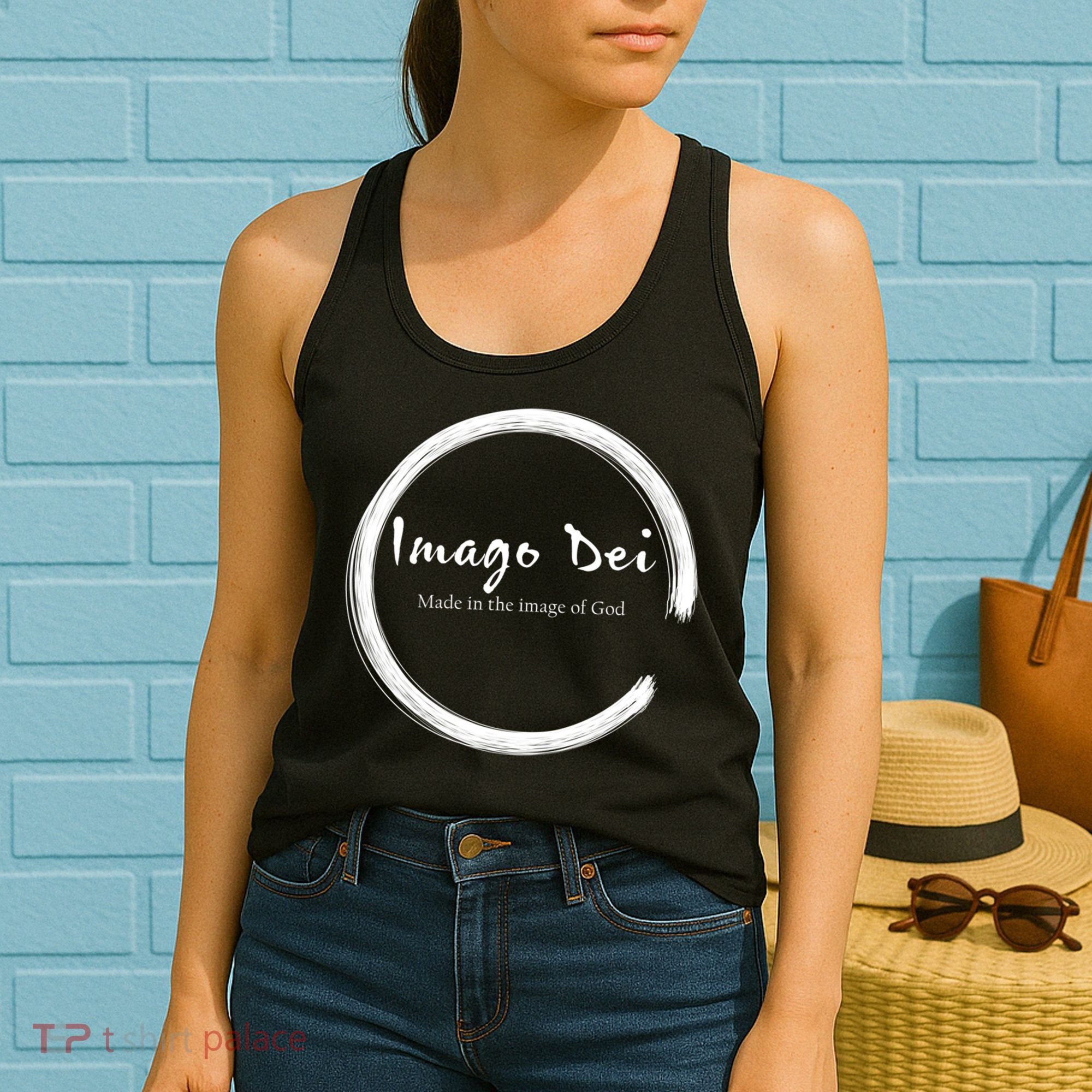 Imago Dei Made In The Image Of God Latin Funny Gift Women's Tank Top