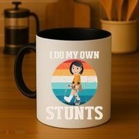 I Do My Own Stunts Broken Leg Get Well Soon Recovery Gift Coffee Mug thumb 4