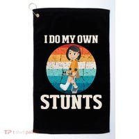 I Do My Own Stunts Broken Leg Get Well Soon Recovery Gift Golf Towel thumb 0