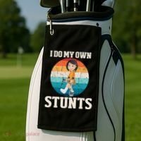 I Do My Own Stunts Broken Leg Get Well Soon Recovery Gift Golf Towel thumb 2
