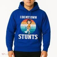 I Do My Own Stunts Broken Leg Get Well Soon Recovery Gift Hoodie thumb 2