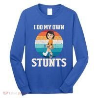 I Do My Own Stunts Broken Leg Get Well Soon Recovery Gift Long Sleeve Shirt thumb 0