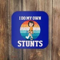 I Do My Own Stunts Broken Leg Get Well Soon Recovery Gift Coaster thumb 0