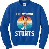 I Do My Own Stunts Broken Leg Get Well Soon Recovery Gift Kids Sweatshirt thumb 0