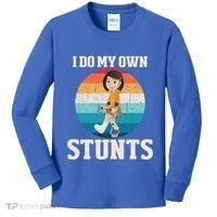 I Do My Own Stunts Broken Leg Get Well Soon Recovery Gift Kids Long Sleeve Shirt thumb 0