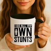 I Do My Own Stunts Broken Leg Joke For Clumsies Funny Gift Coffee Mug thumb 3