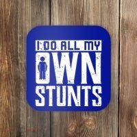 I Do My Own Stunts Broken Leg Joke For Clumsies Funny Gift Coaster thumb 0
