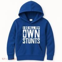 I Do My Own Stunts Broken Leg Joke For Clumsies Funny Gift Kids Hoodie thumb 0