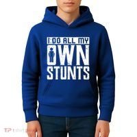 I Do My Own Stunts Broken Leg Joke For Clumsies Funny Gift Kids Hoodie thumb 4