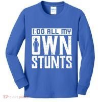 I Do My Own Stunts Broken Leg Joke For Clumsies Funny Gift Kids Long Sleeve Shirt thumb 0