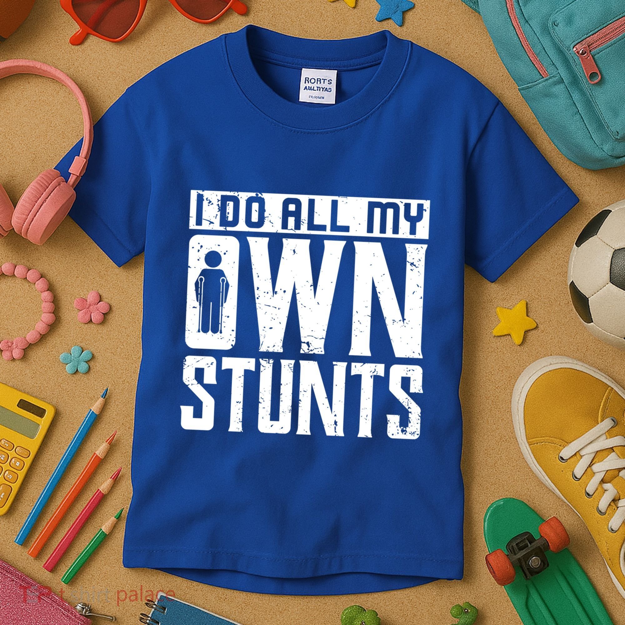 I Do My Own Stunts Broken Leg Joke For Clumsies Funny Gift Kids T-Shirt
